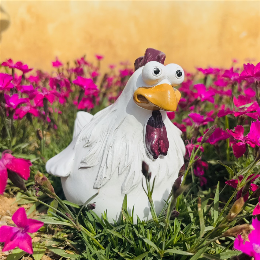 Funny Chicken Fence Decor Stat - Resin Art Sculptures ulasan dan harga