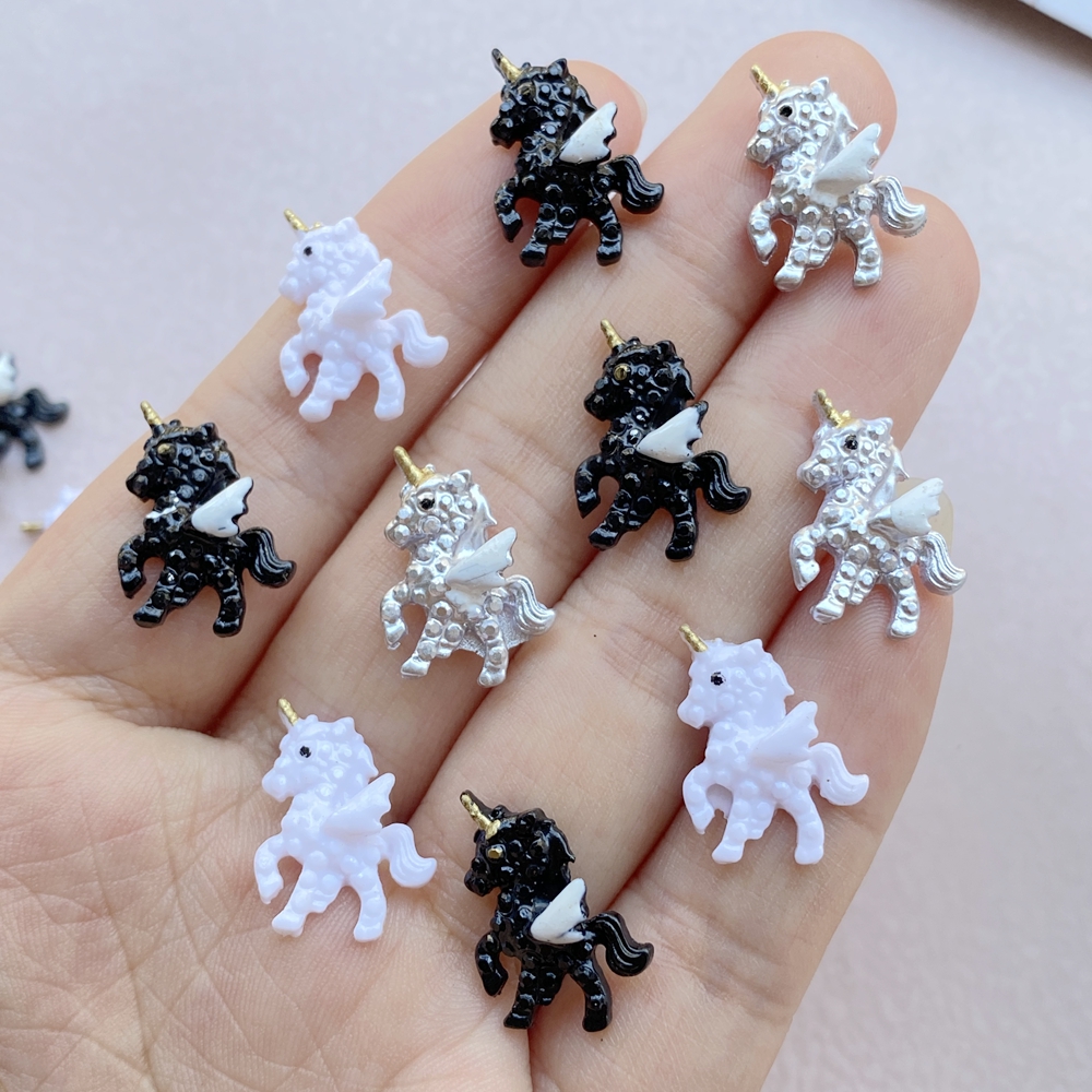 10Pcs Cute Mini Cartoon Unicor - Resin Art Design For Wedding ulasan dan harga