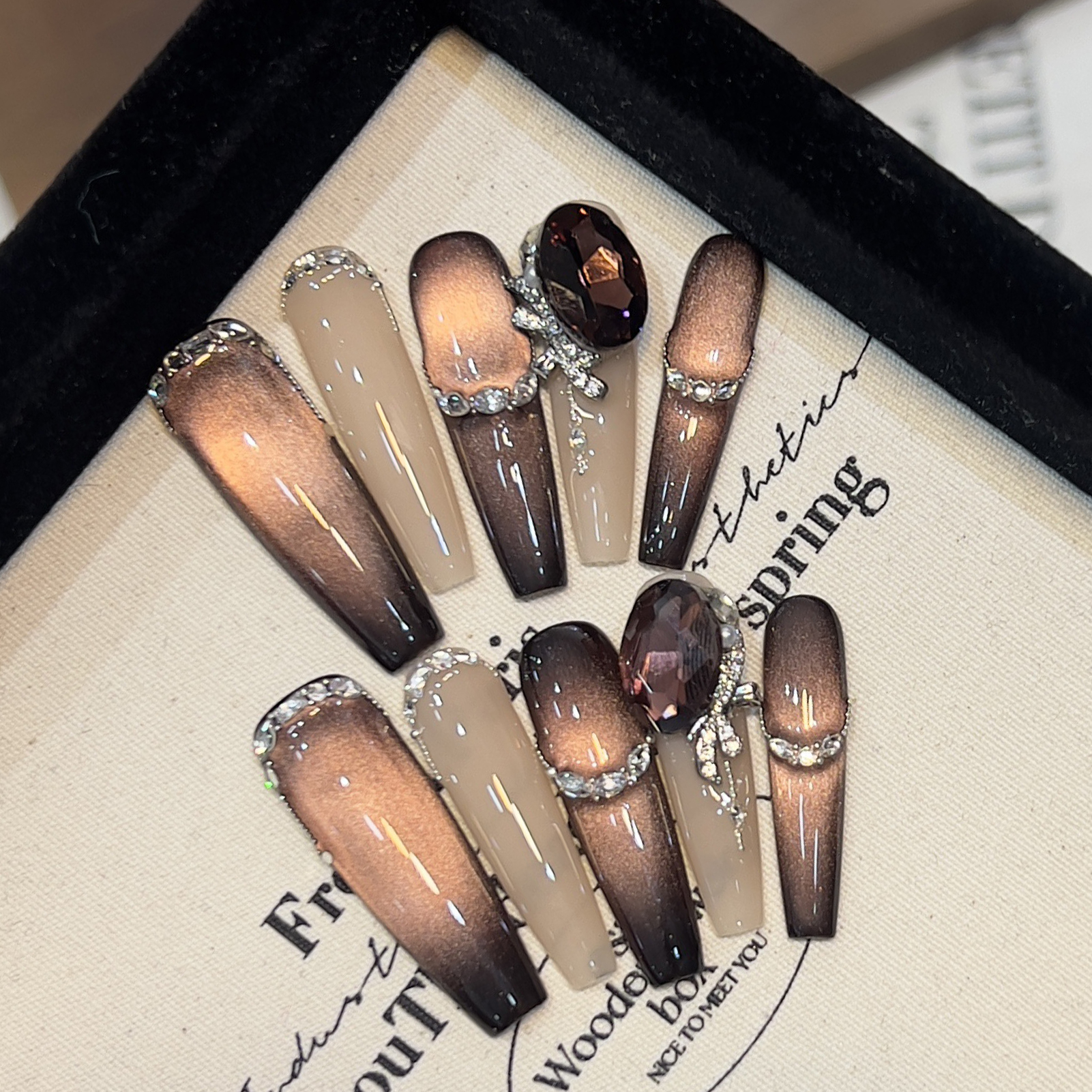 10Pcs Handmade Cat Eye Glitter - Resin Art Design For Wedding ulasan dan harga