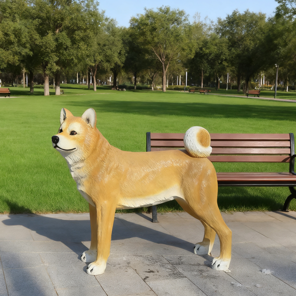 Realistic Akita Inu Dog Sculpt - Resin Art Sculptures ulasan dan harga