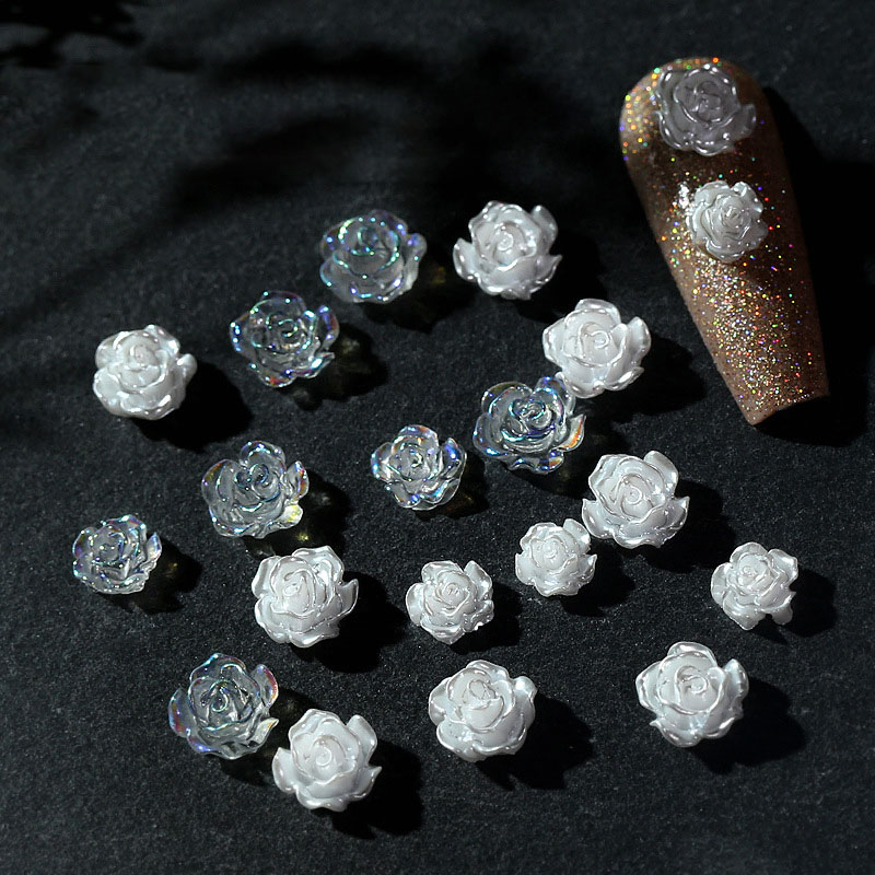 Mix 50PCS 6/8/10MM White Rose  - Resin Art Rose Petals ulasan dan harga