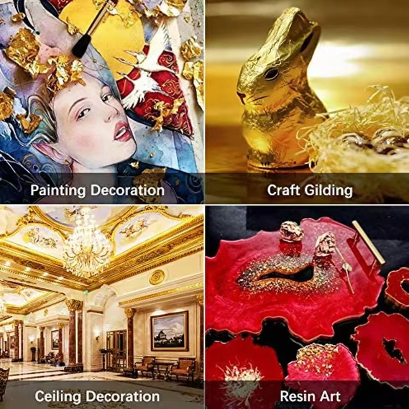 100Pcs Imitation Gold Foil She - Resin Art For Anniversary Gift ulasan dan harga