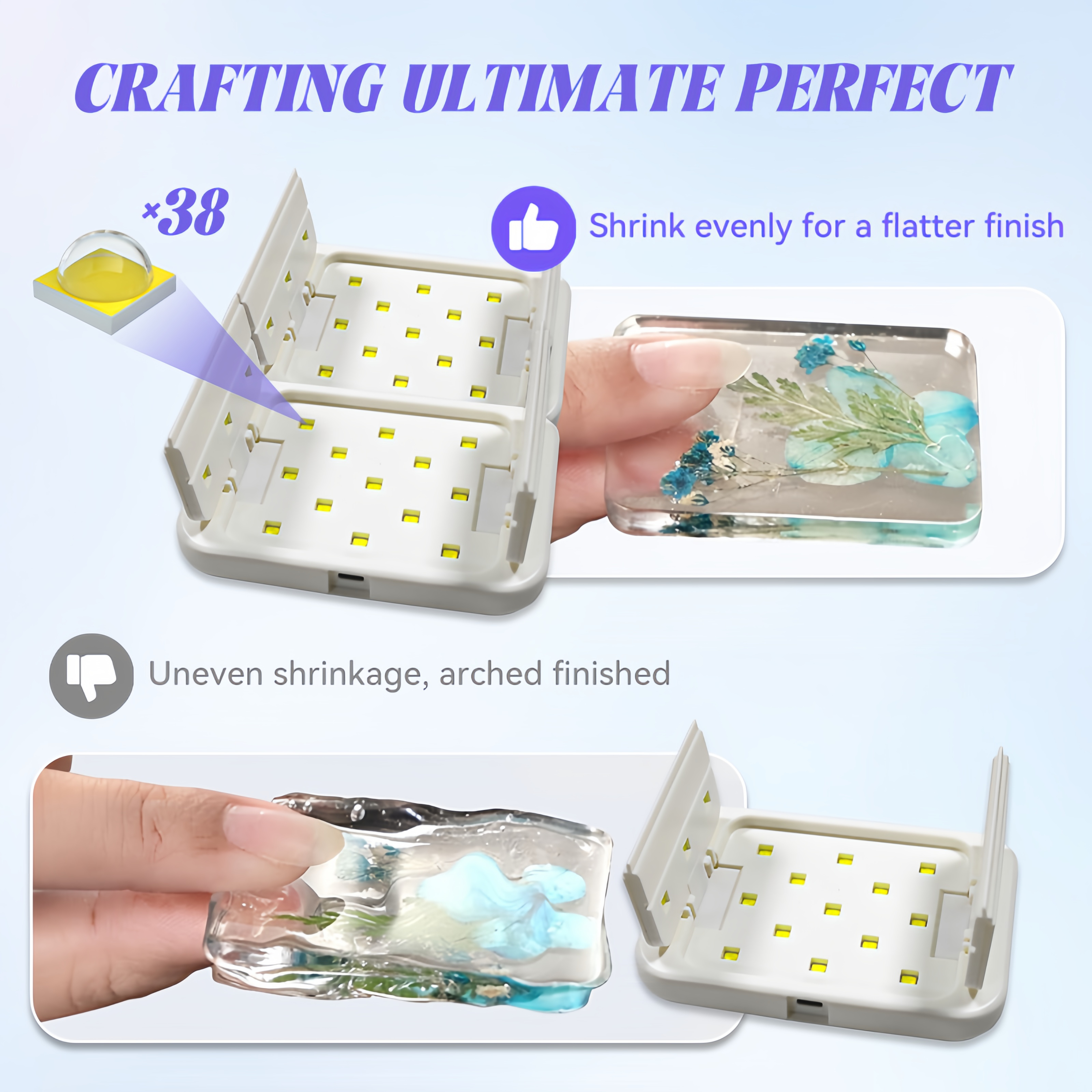 48W Dual-Sided UV Lamp Foldabl - Resin Art Lamp ulasan dan harga
