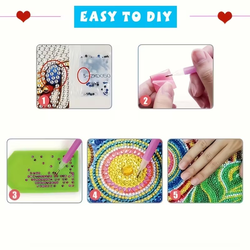 6-piece DIY Diamond Painting S - Resin Art Heart ulasan dan harga