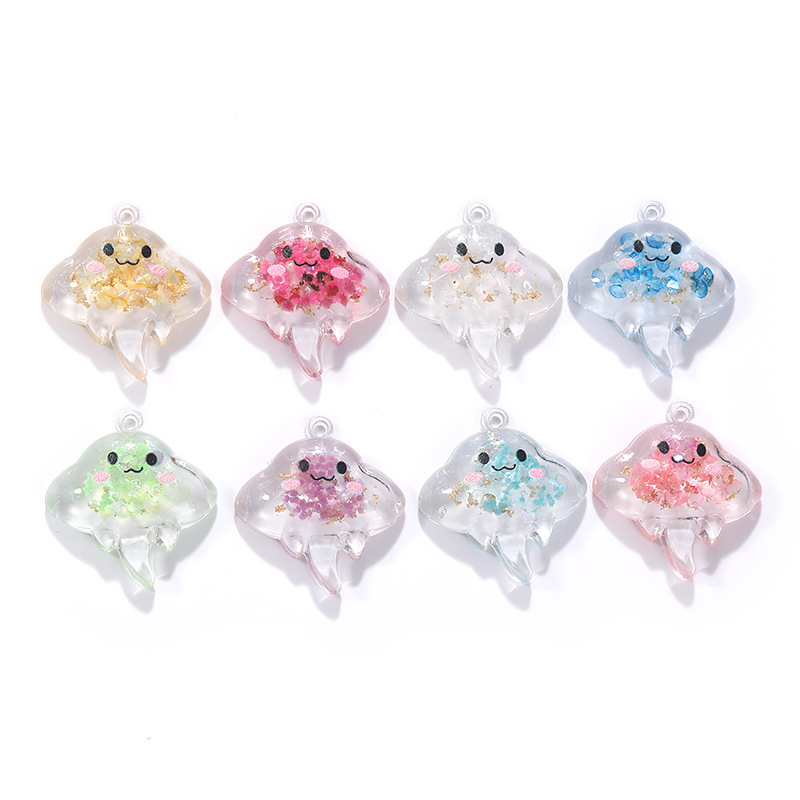 10Pcs Luminous Manta rays Resi - Resin Art Keychain ulasan dan harga