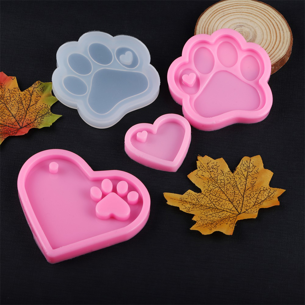 Cat Bear Paw Dog Bone Tag Pend - Resin Art Heart ulasan dan harga