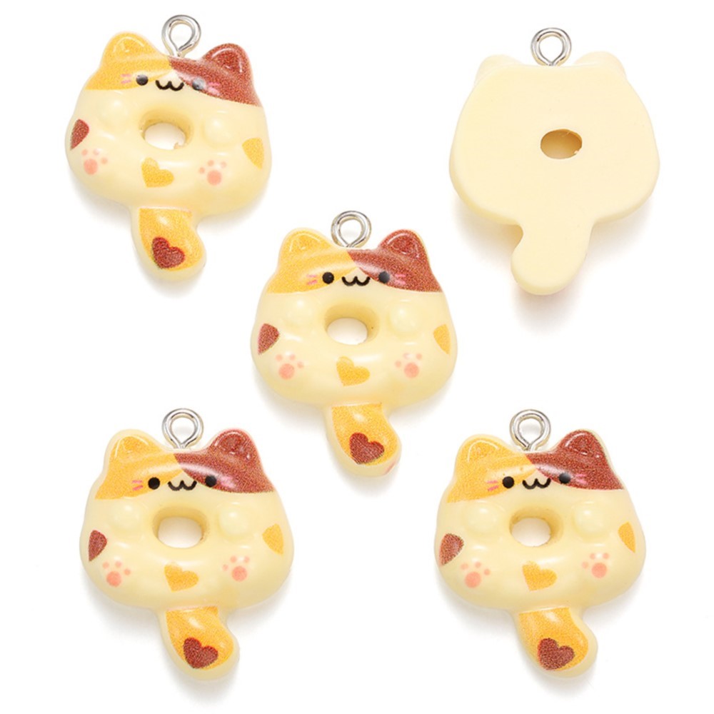 10Pcs Kawaii Cartoon Cat Resin - Resin Art Keychain ulasan dan harga