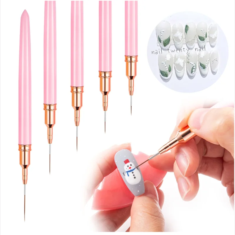 5pc/1set Nail Art Liner Brushe - Resin Art Gel ulasan dan harga