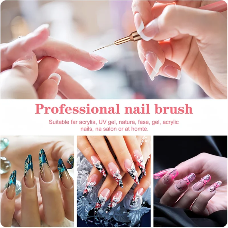 5pc/1set Nail Art Liner Brushe - Resin Art Gel ulasan dan harga