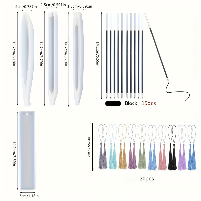 39Pen and bookmark silicone mo - Resin Art Accessories ulasan dan harga