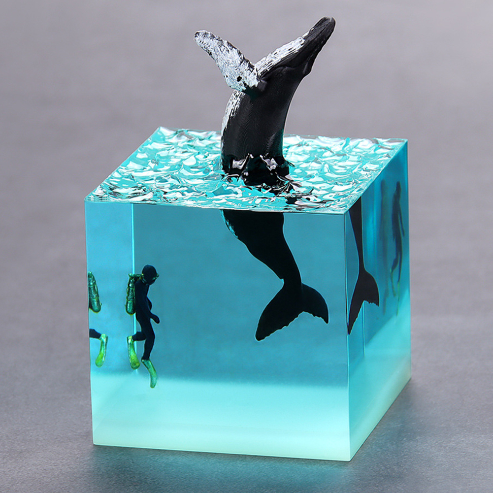 Micro Landscape Whale Diver Mo - Resin Art Lamp ulasan dan harga