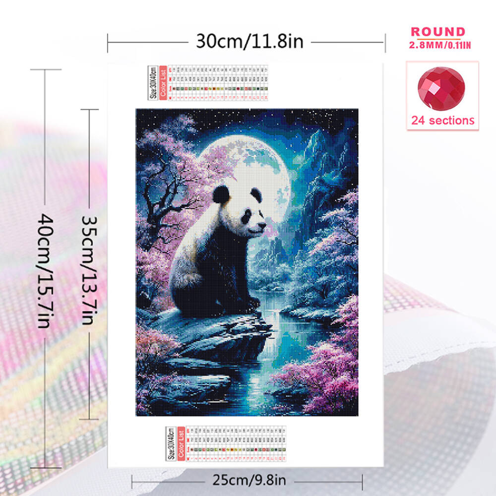 1PC frameless   Panda Diamond  - Resin Art Wall ulasan dan harga