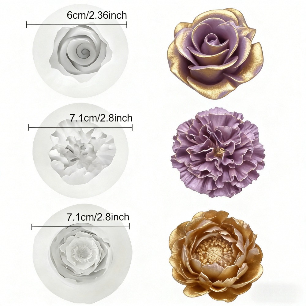 3-Piece Silicone Molds for Ros - Resin Art Rose Petals ulasan dan harga
