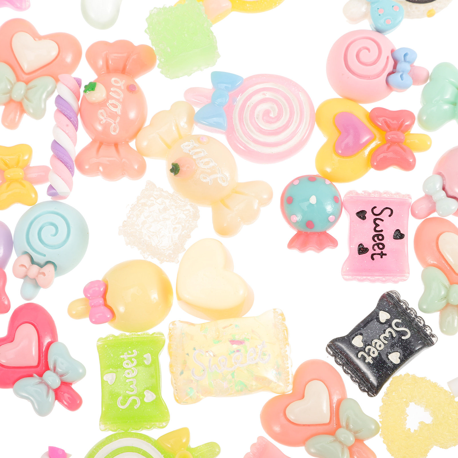 50Pcs Candy Resin Charms Flatb - Resin Art Accessories ulasan dan harga