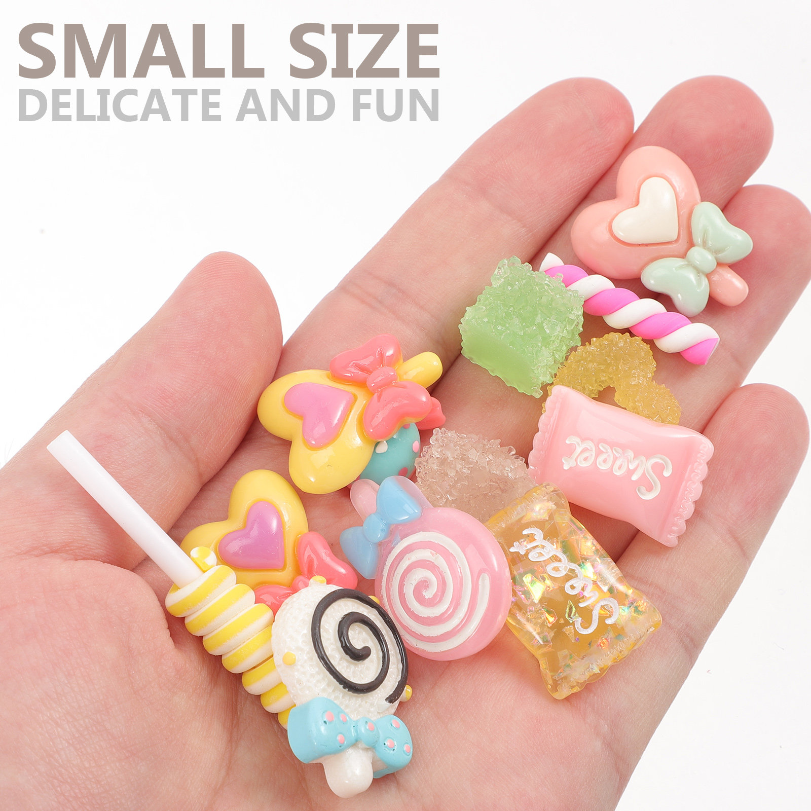 50Pcs Candy Resin Charms Flatb - Resin Art Accessories ulasan dan harga