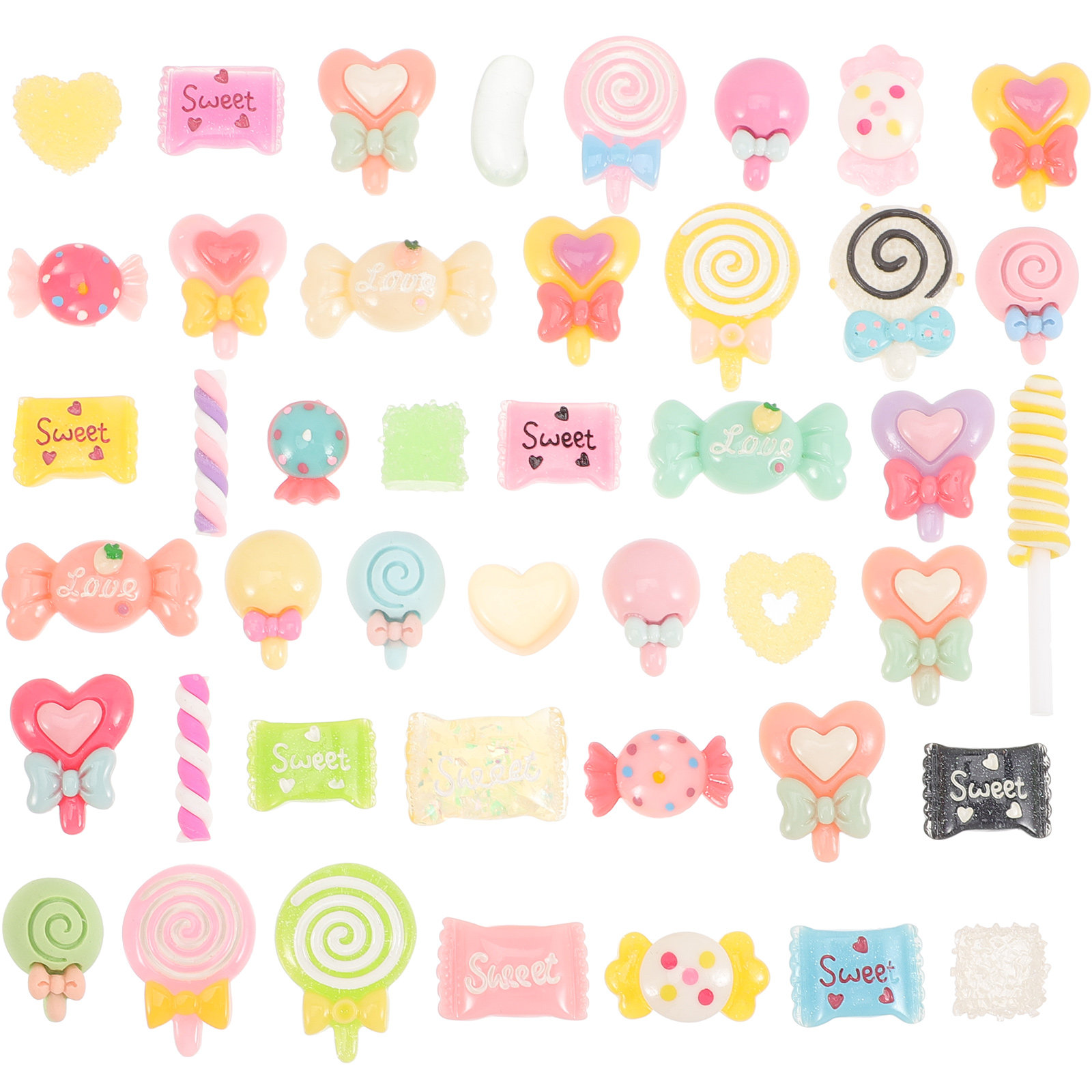 50Pcs Candy Resin Charms Flatb - Resin Art Accessories ulasan dan harga