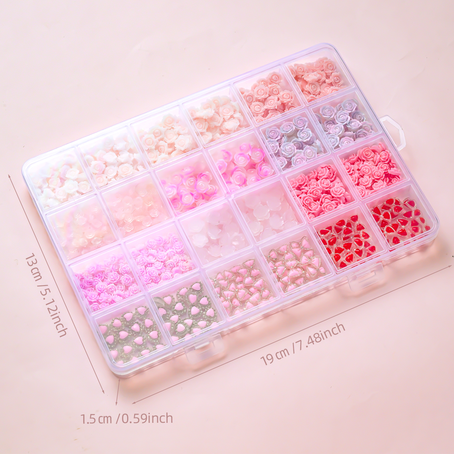 12grids Gradient Pink White Ro - Resin Art Rose Petals ulasan dan harga