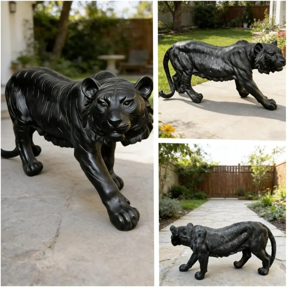 Black Tiger Statue Outdoor Dec - Resin Art Sculptures ulasan dan harga