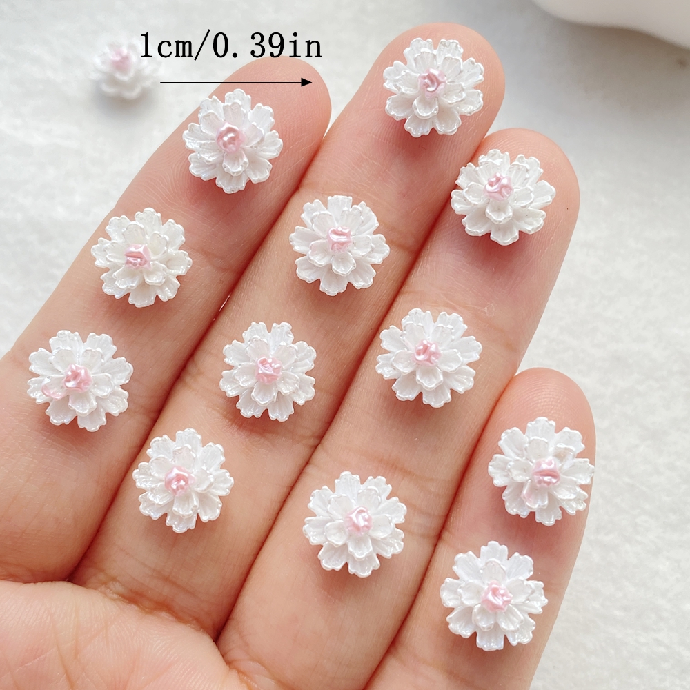 50Pcs Cute Mini Cartoon Flower - Resin Art Design For Wedding ulasan dan harga