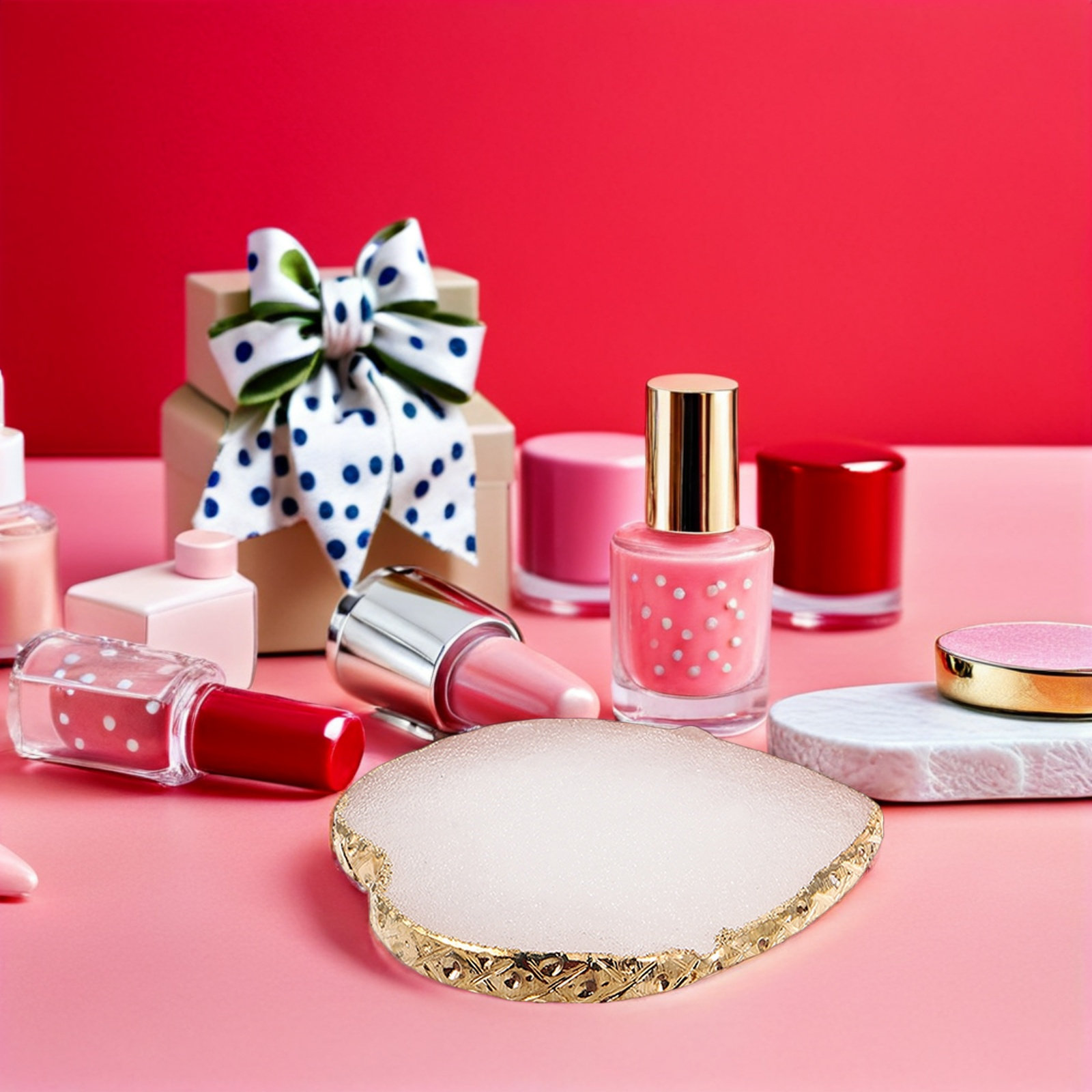 2Pcs Heart-Shaped Nail Art Pal - Resin Art Tray ulasan dan harga