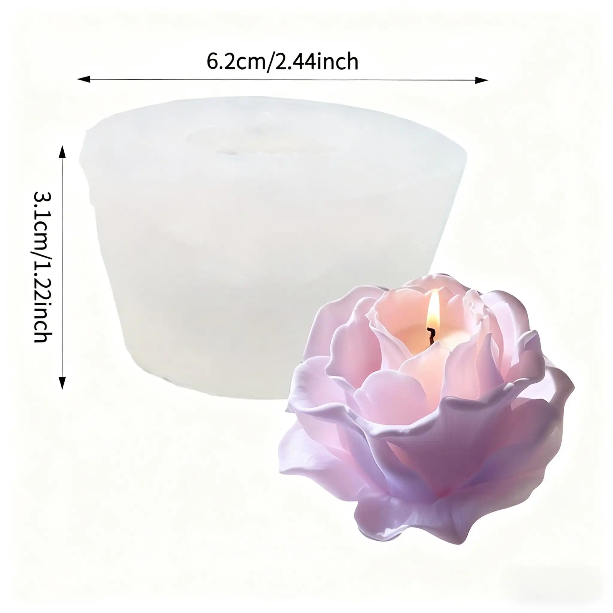 1 Piece 3D Elegant Rose Silico - Resin Art Rose Petals ulasan dan harga