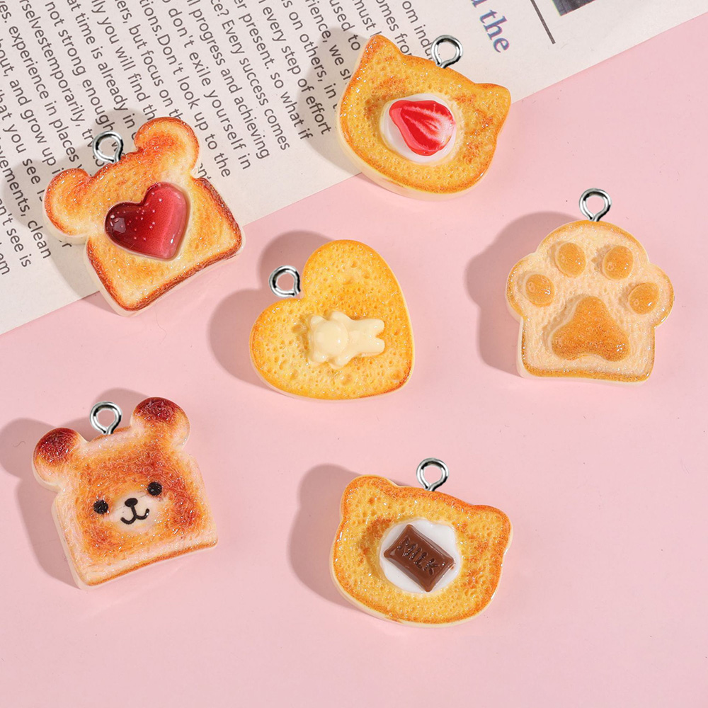 10pcs Heart Bear Cat Animal Sh - Resin Art Keychain ulasan dan harga
