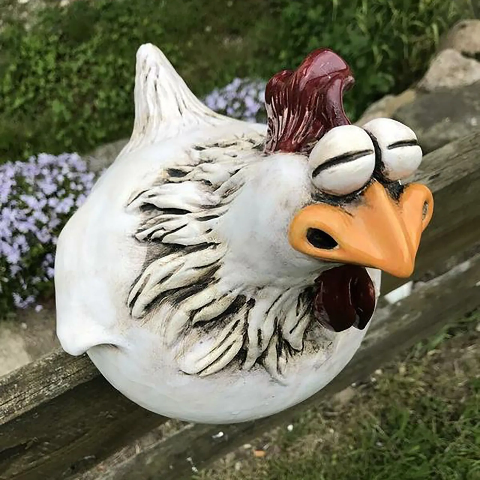 Funny Chicken Fence Decor Stat - Resin Art Sculptures ulasan dan harga
