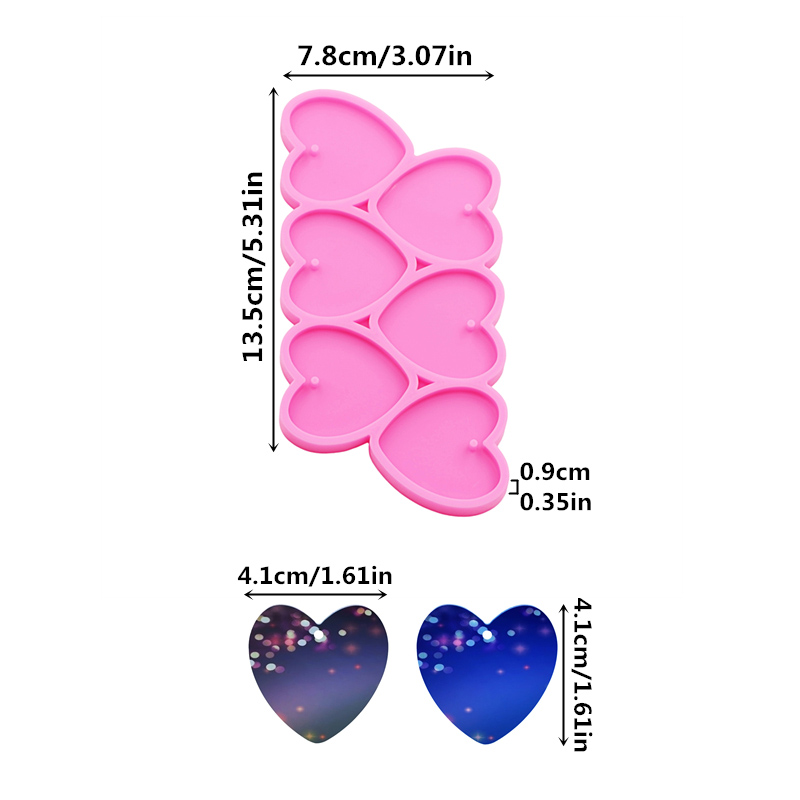 GJ-226 Shiny Heart Shape DIY E - Resin Art Heart ulasan dan harga