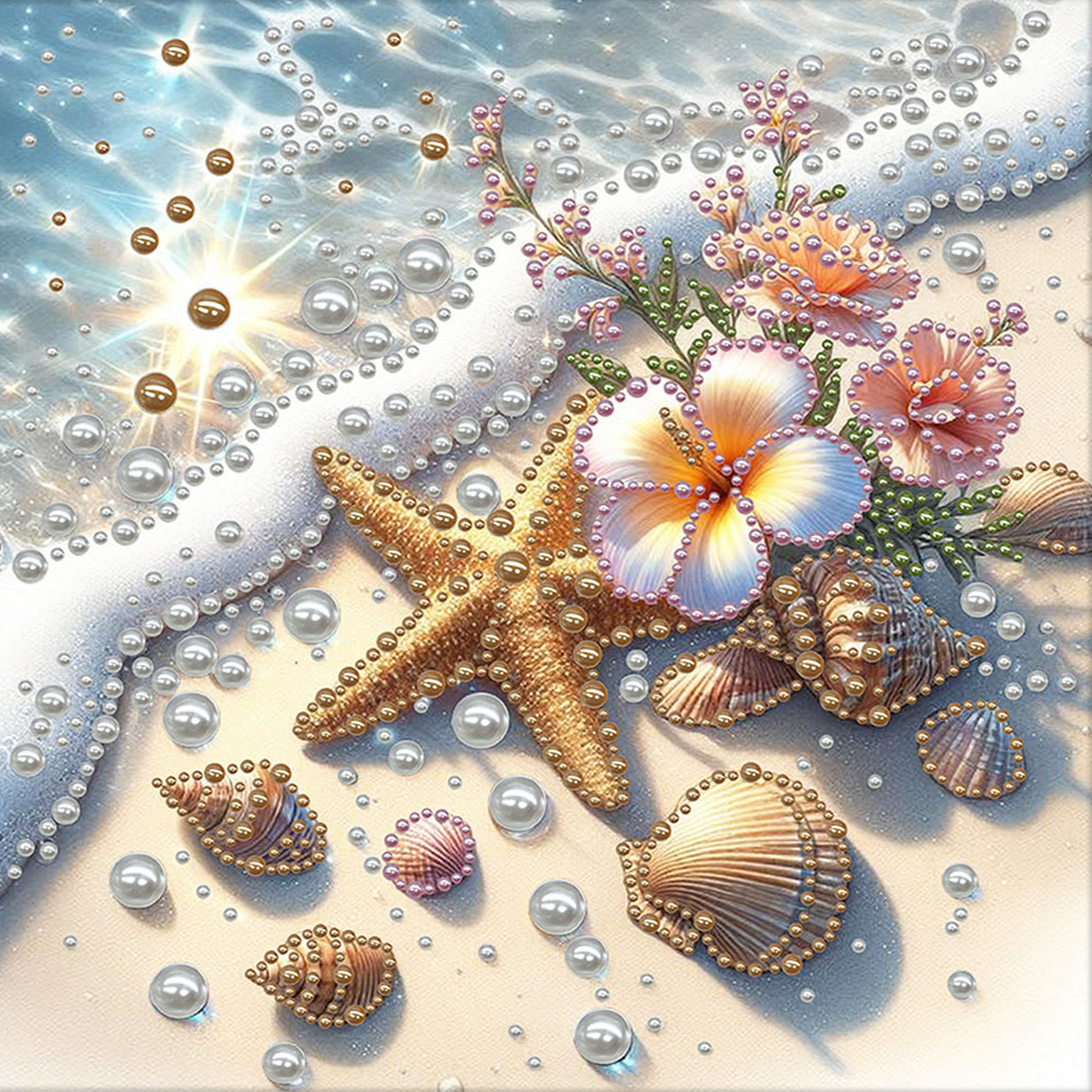 Seaside DIY Pearl Dot Painting - Resin Art Frame ulasan dan harga