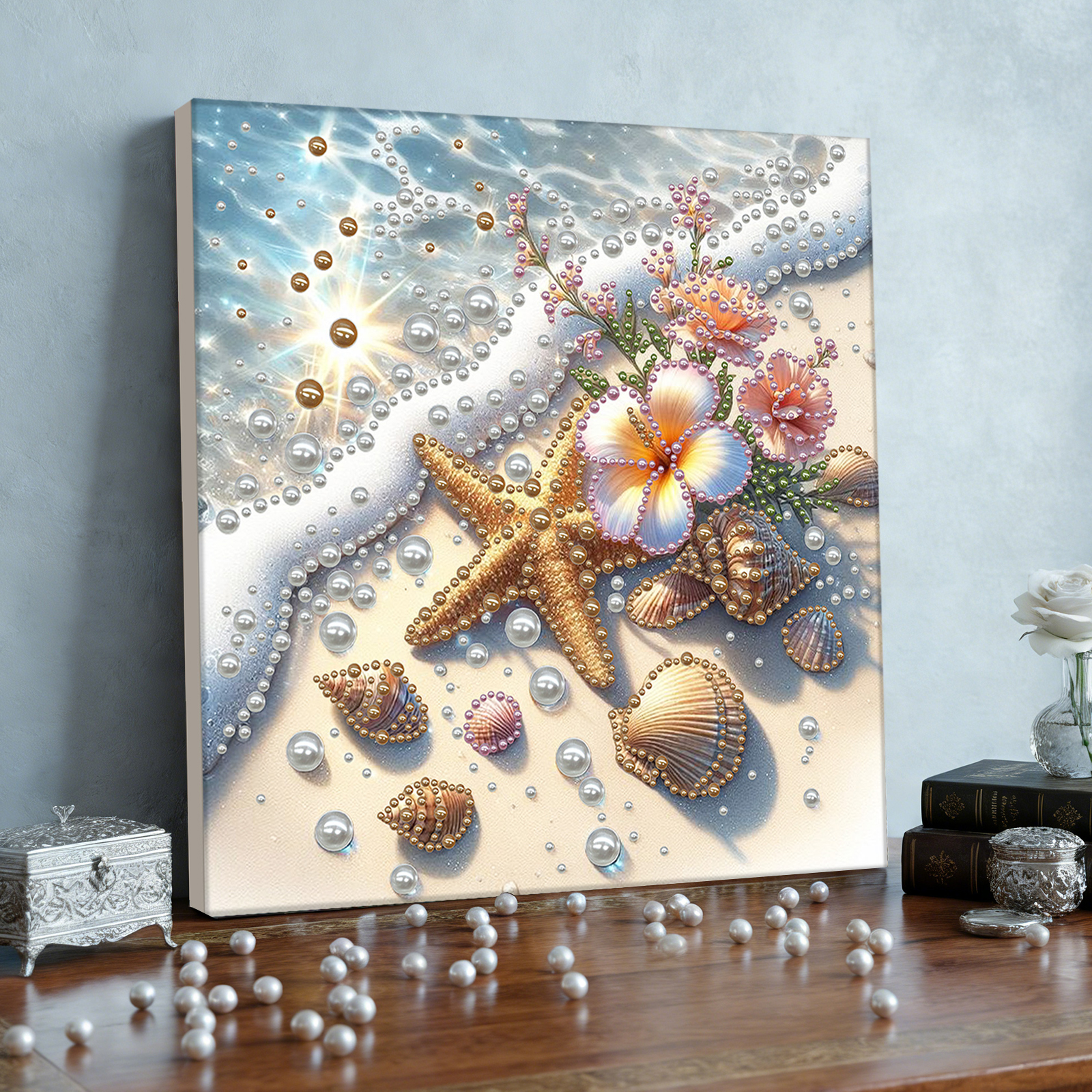 Seaside DIY Pearl Dot Painting - Resin Art Frame ulasan dan harga