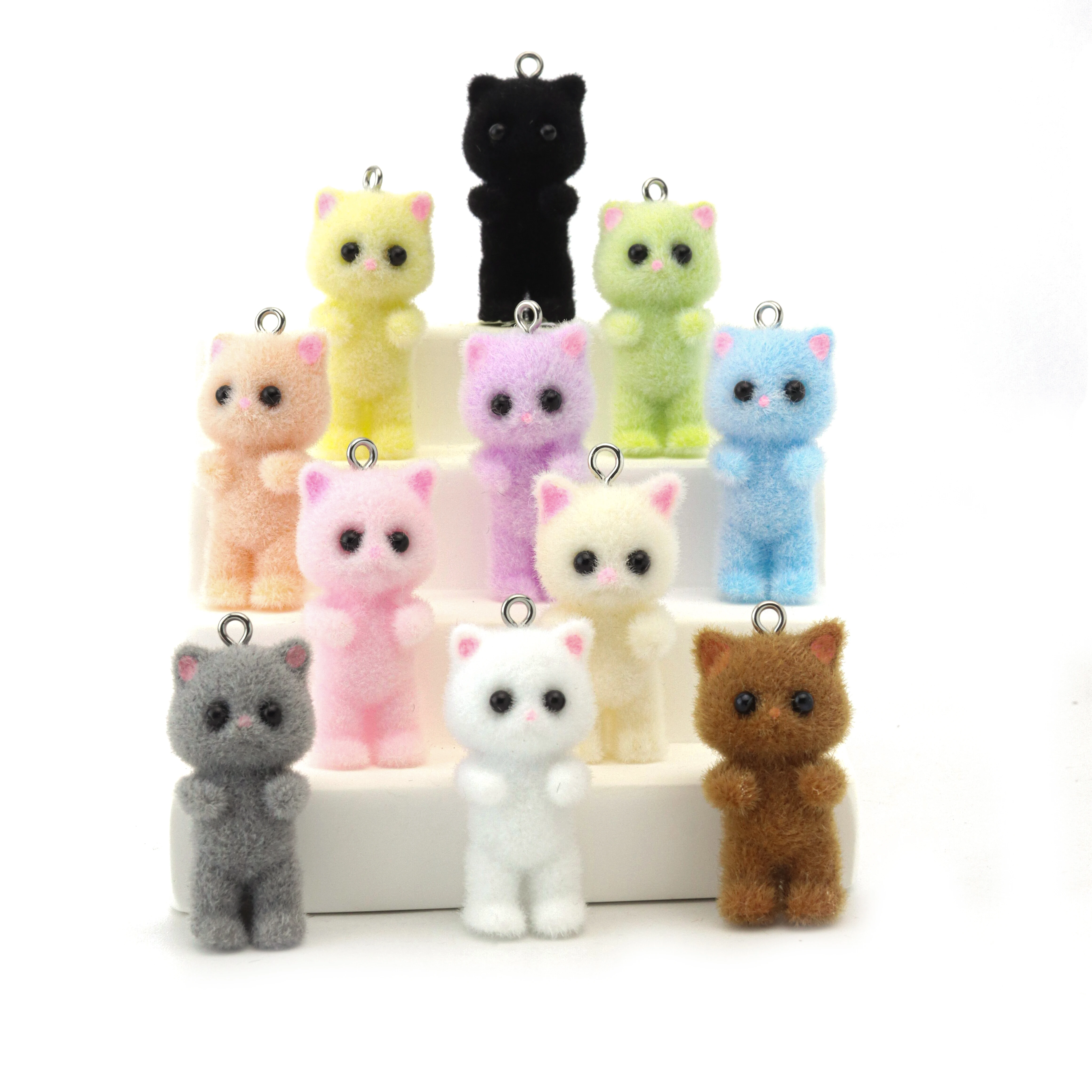 33PCS Cat Pendant Kawaii 3D Fl - Resin Art Keychain ulasan dan harga