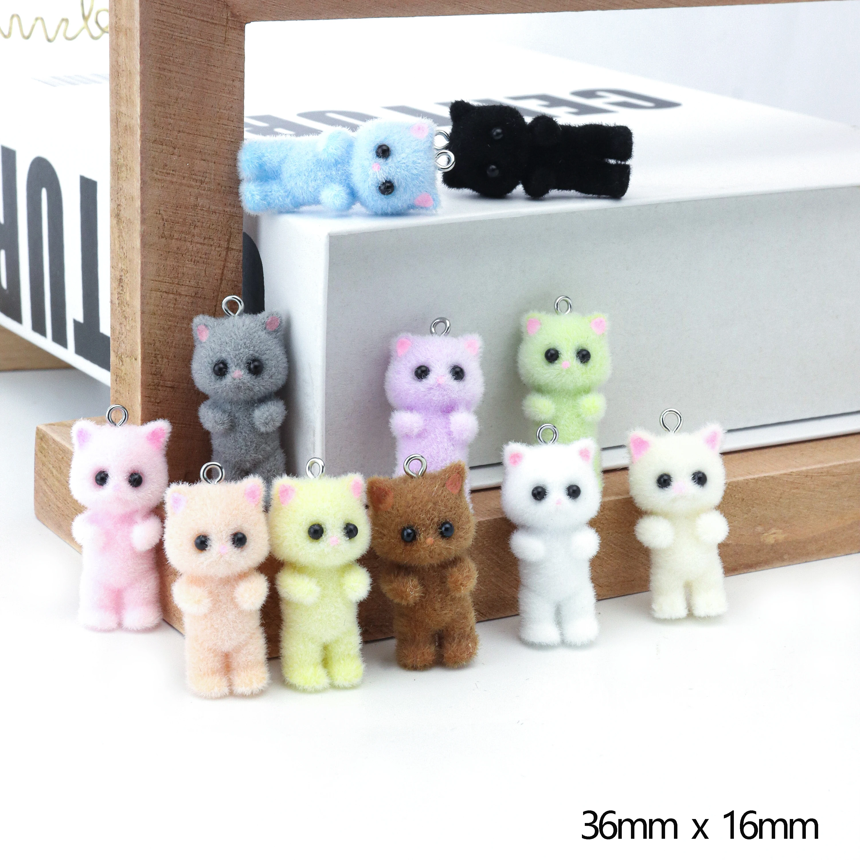 33PCS Cat Pendant Kawaii 3D Fl - Resin Art Keychain ulasan dan harga