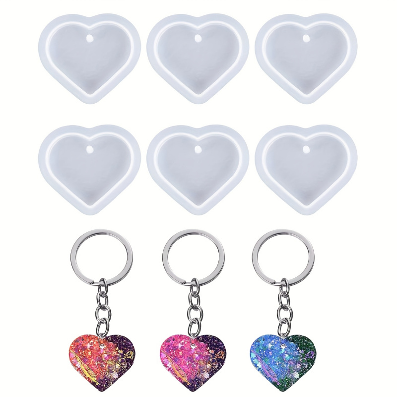 6Heart-shaped resin mold set,  - Resin Art Heart ulasan dan harga