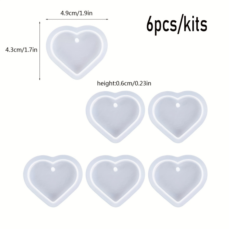 6Heart-shaped resin mold set,  - Resin Art Heart ulasan dan harga