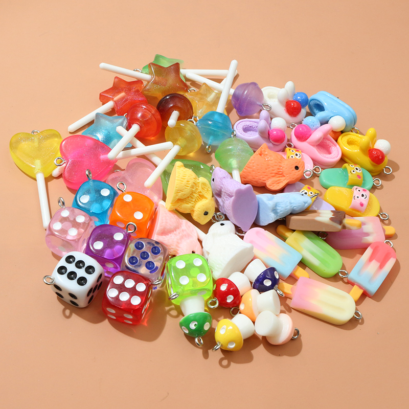10PCS Resin Pendant Charms Rab - Resin Art Keychain ulasan dan harga