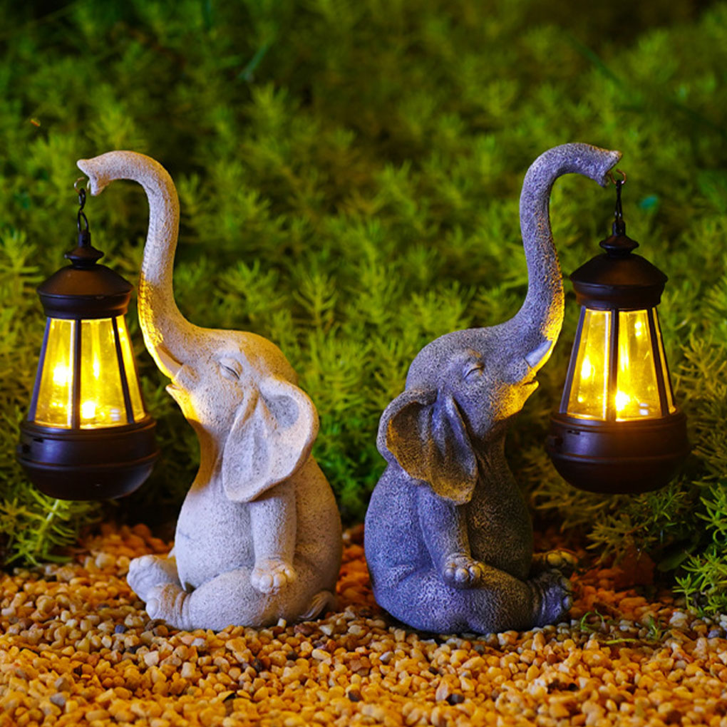 Resin Elephant Statue Ornament - Resin Art Lamp ulasan dan harga