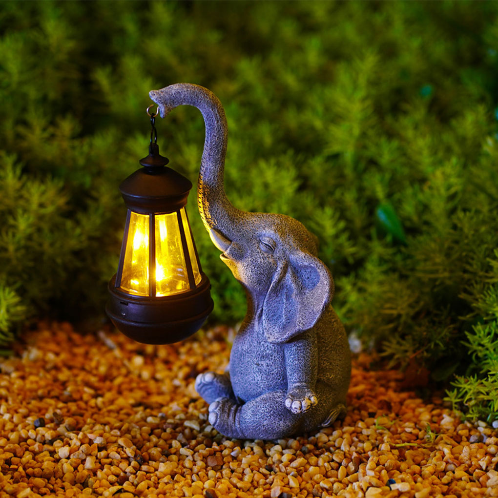 Resin Elephant Statue Ornament - Resin Art Lamp ulasan dan harga