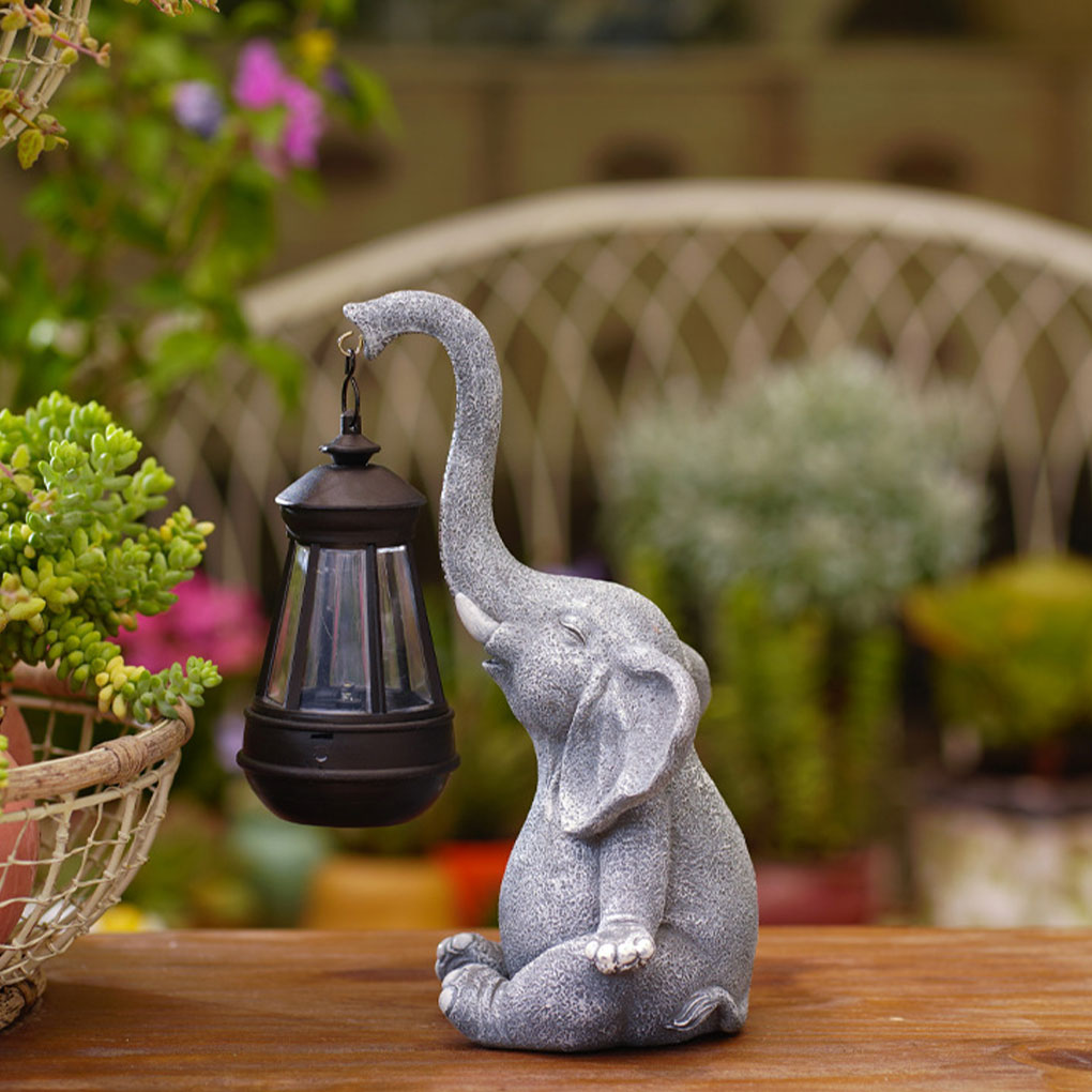 Resin Elephant Statue Ornament - Resin Art Lamp ulasan dan harga