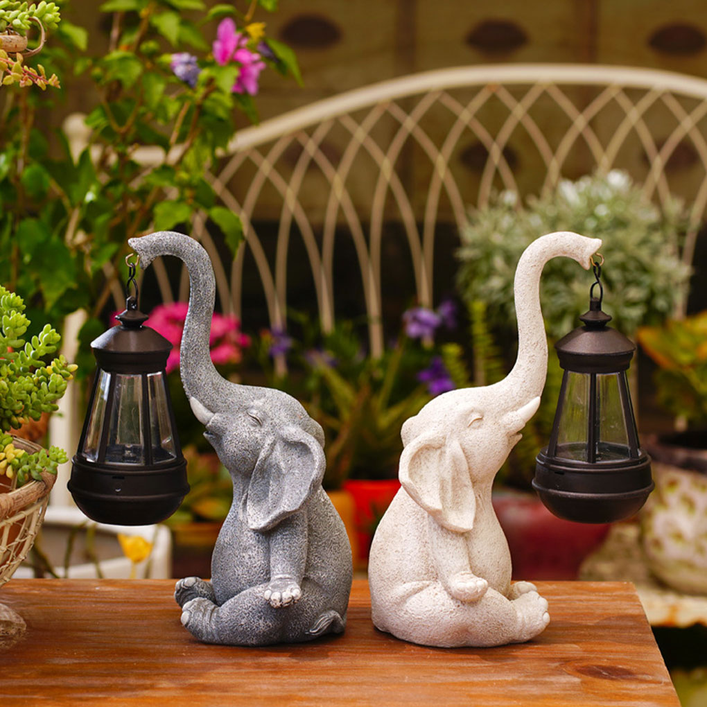 Resin Elephant Statue Ornament - Resin Art Lamp ulasan dan harga