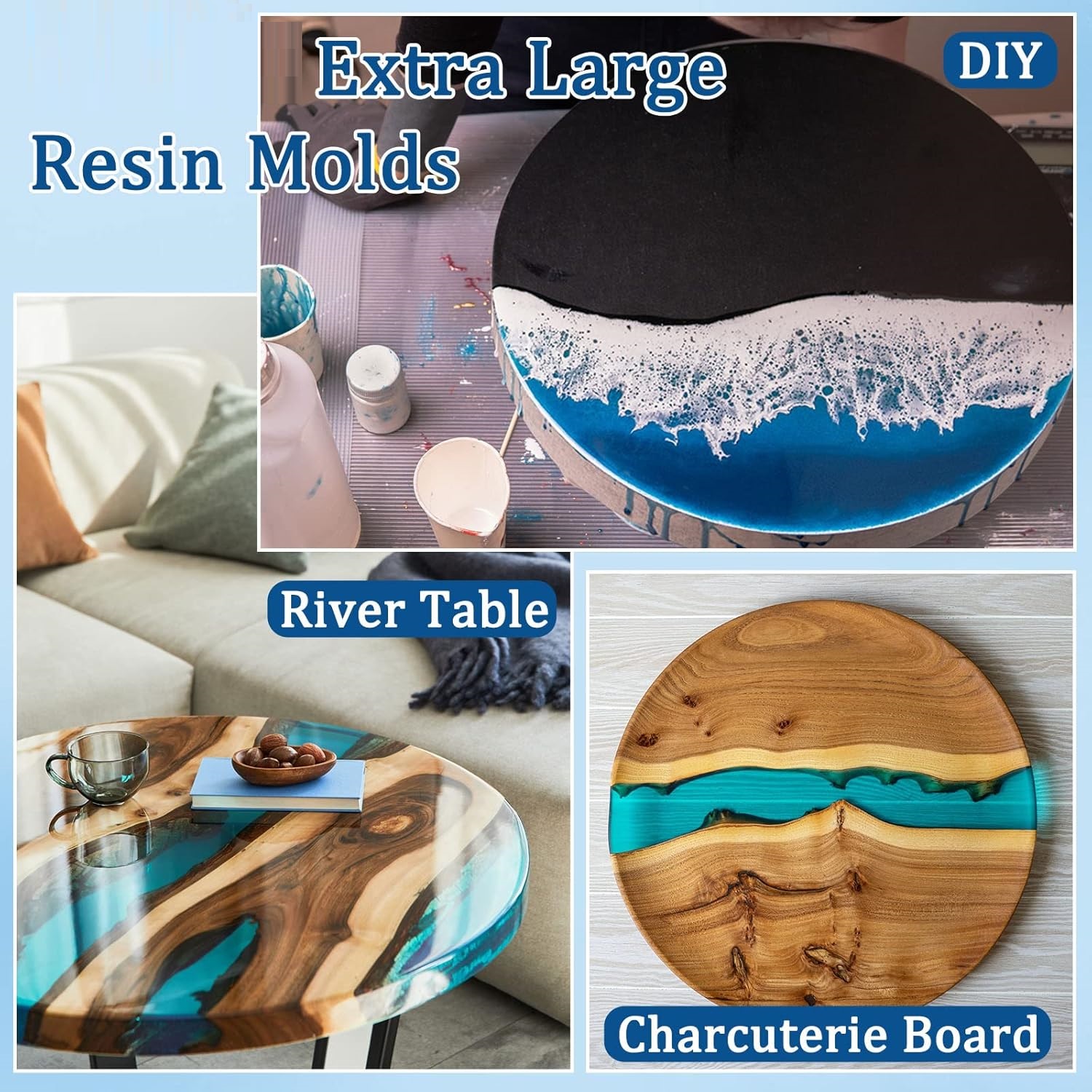 Large Round Tray UV Resin Mold - Resin Art Tray ulasan dan harga
