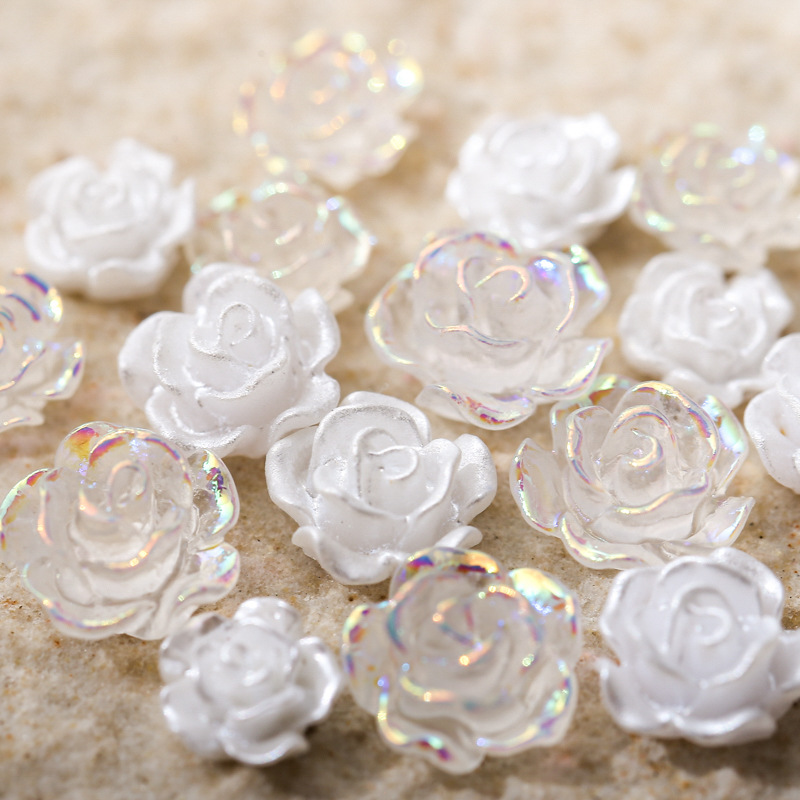 50PCS 6/8/10MM White Rose Flow - Resin Art Rose Petals ulasan dan harga