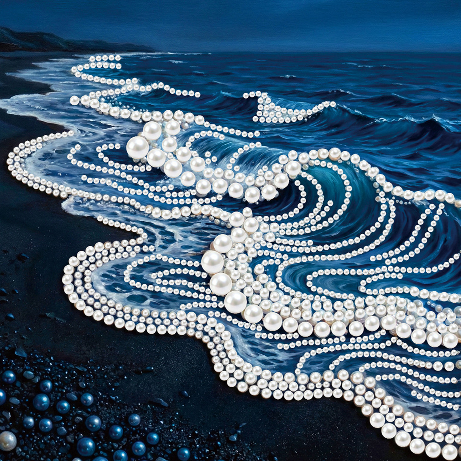 Waves DIY Pearl Painting Kit w - Resin Art Frame ulasan dan harga