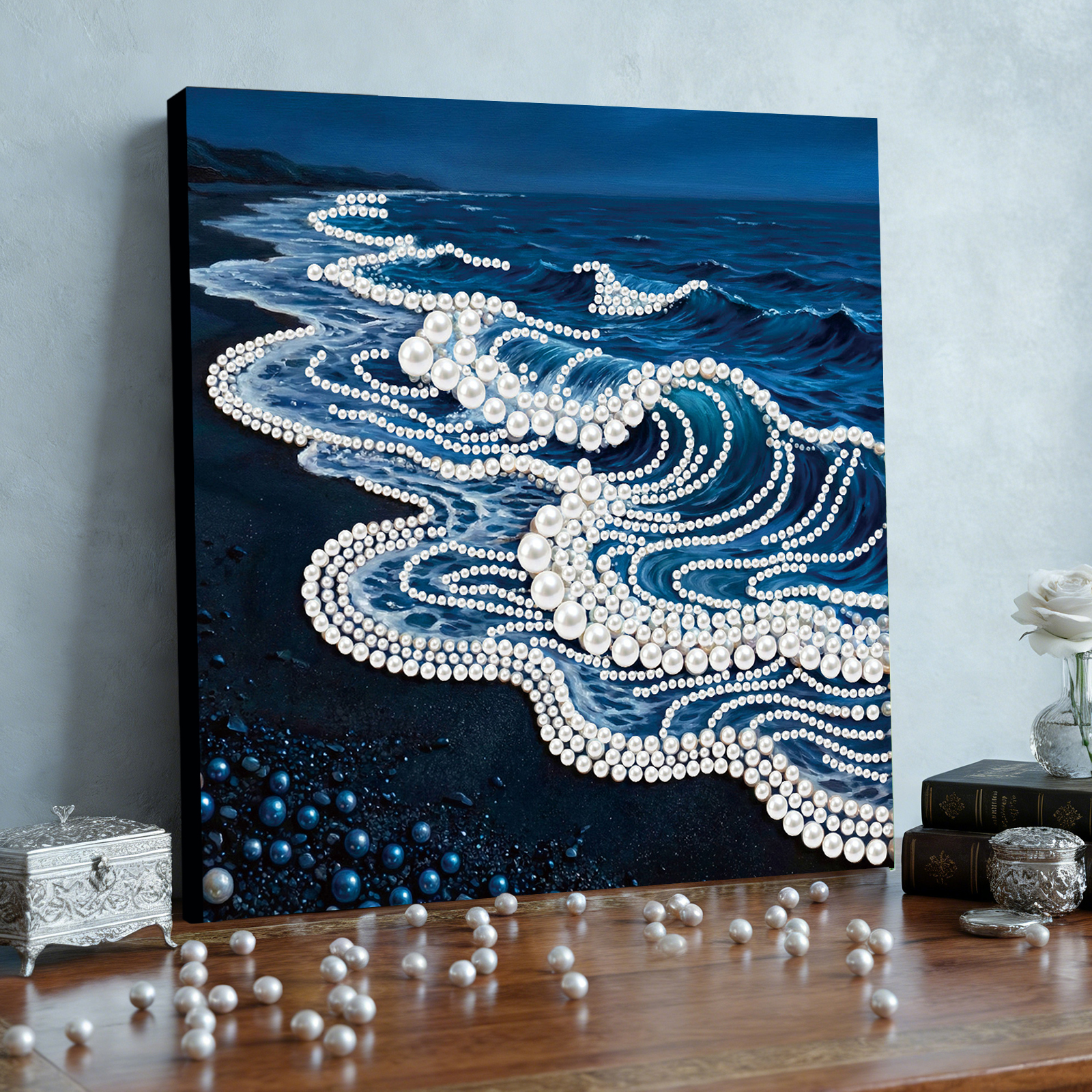 Waves DIY Pearl Painting Kit w - Resin Art Frame ulasan dan harga