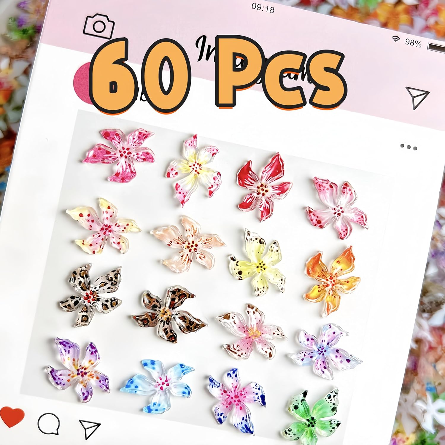 20/40/60/80pcs Ice Crystal Flo - Resin Art Rose Petals ulasan dan harga