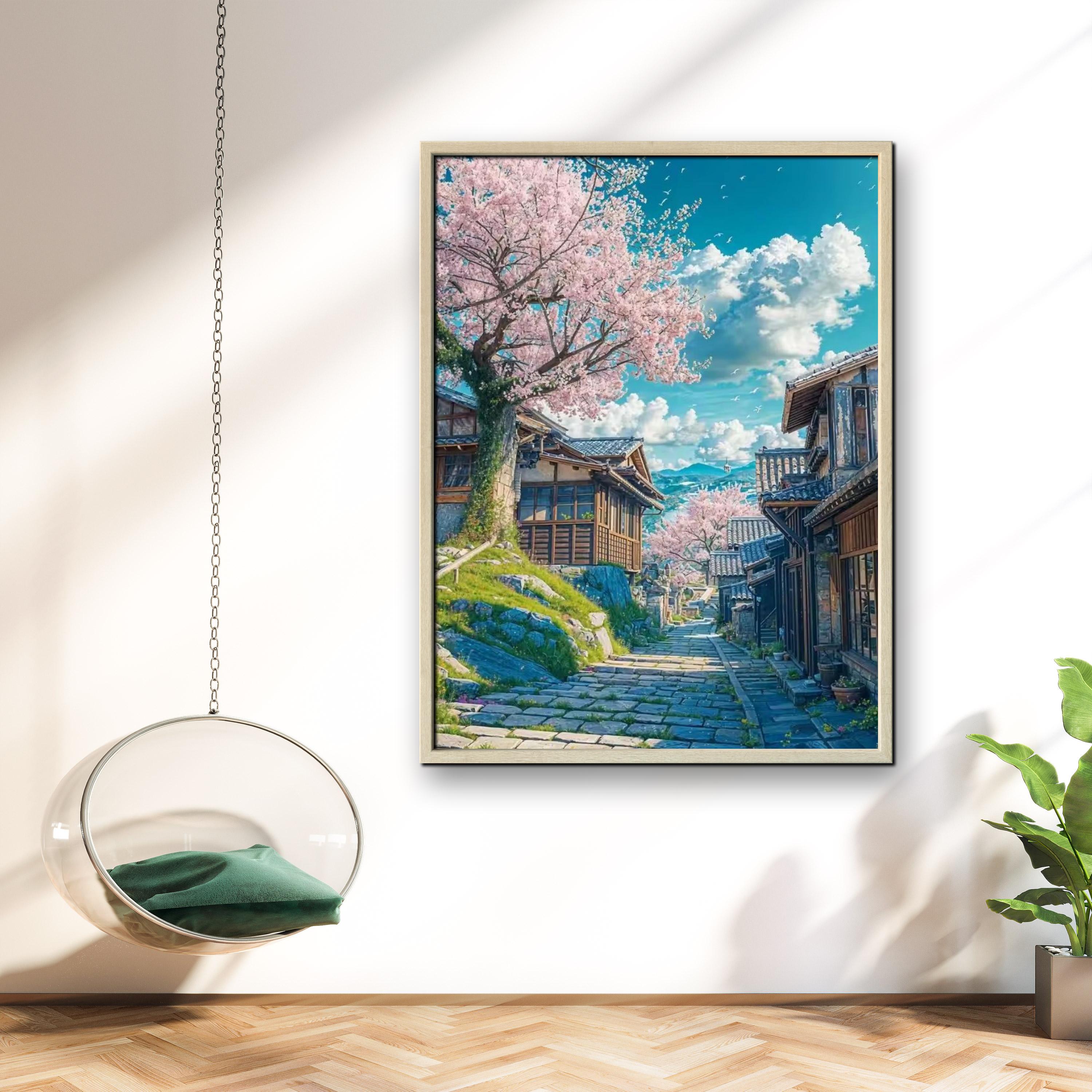1PC frameless Japanese Cherry  - Resin Art Wall ulasan dan harga