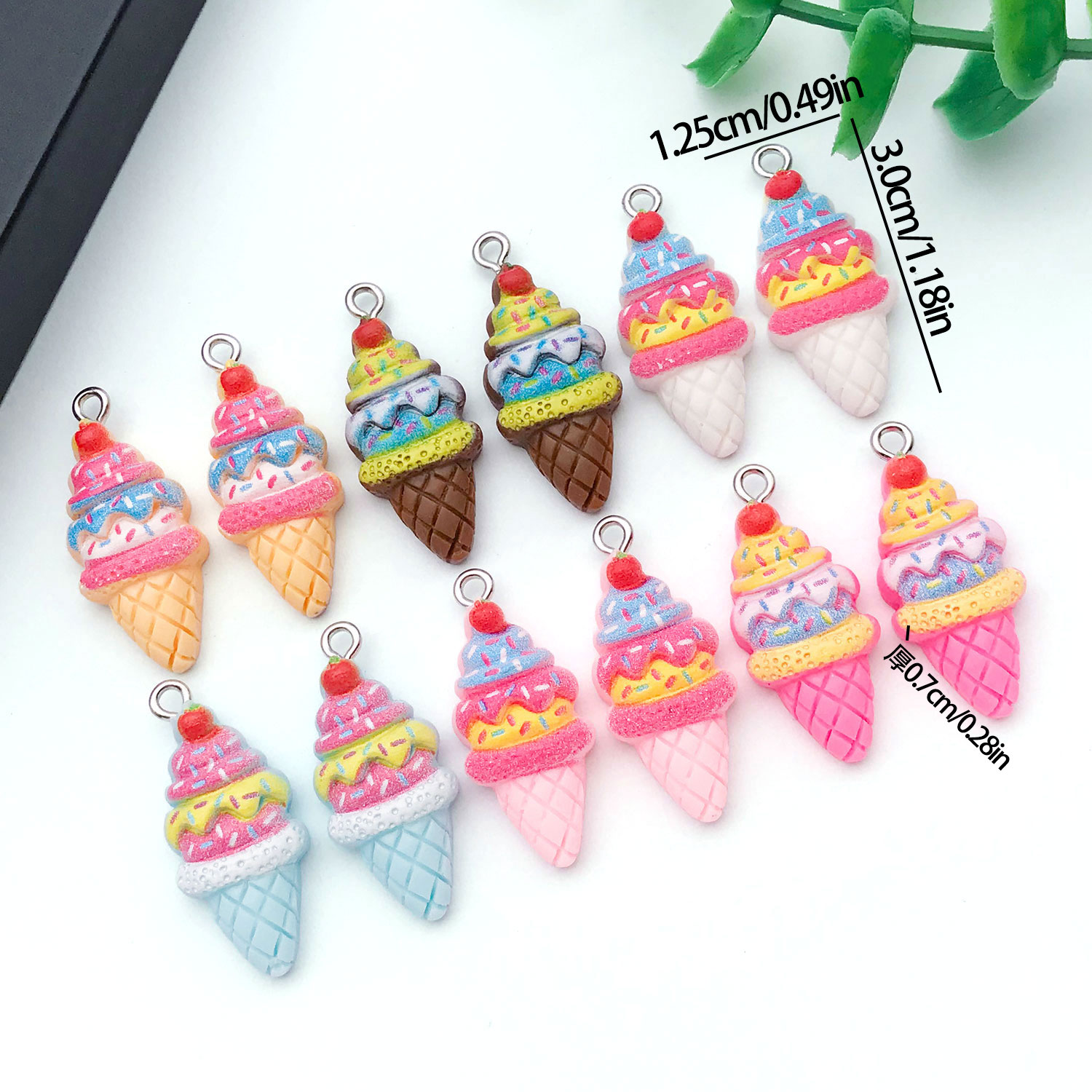 5/12pcs Resin Strawberry Ice C - Resin Art Keychain ulasan dan harga