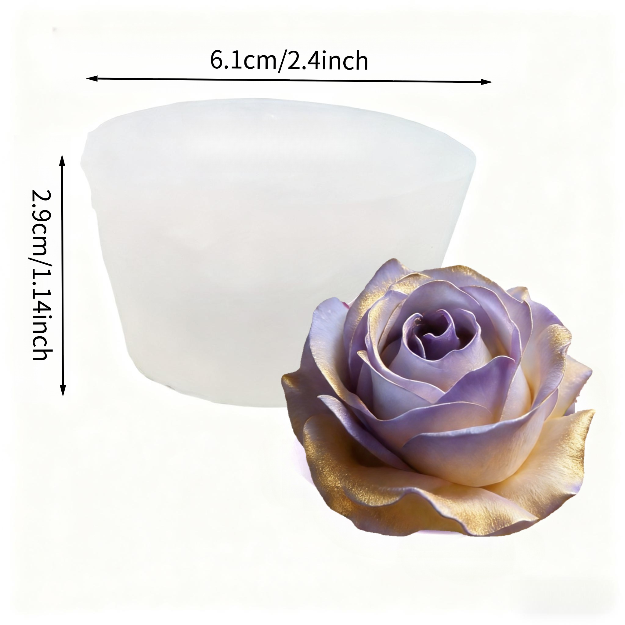 1 X 3D Elegant Rose Silicone M - Resin Art Rose Petals ulasan dan harga