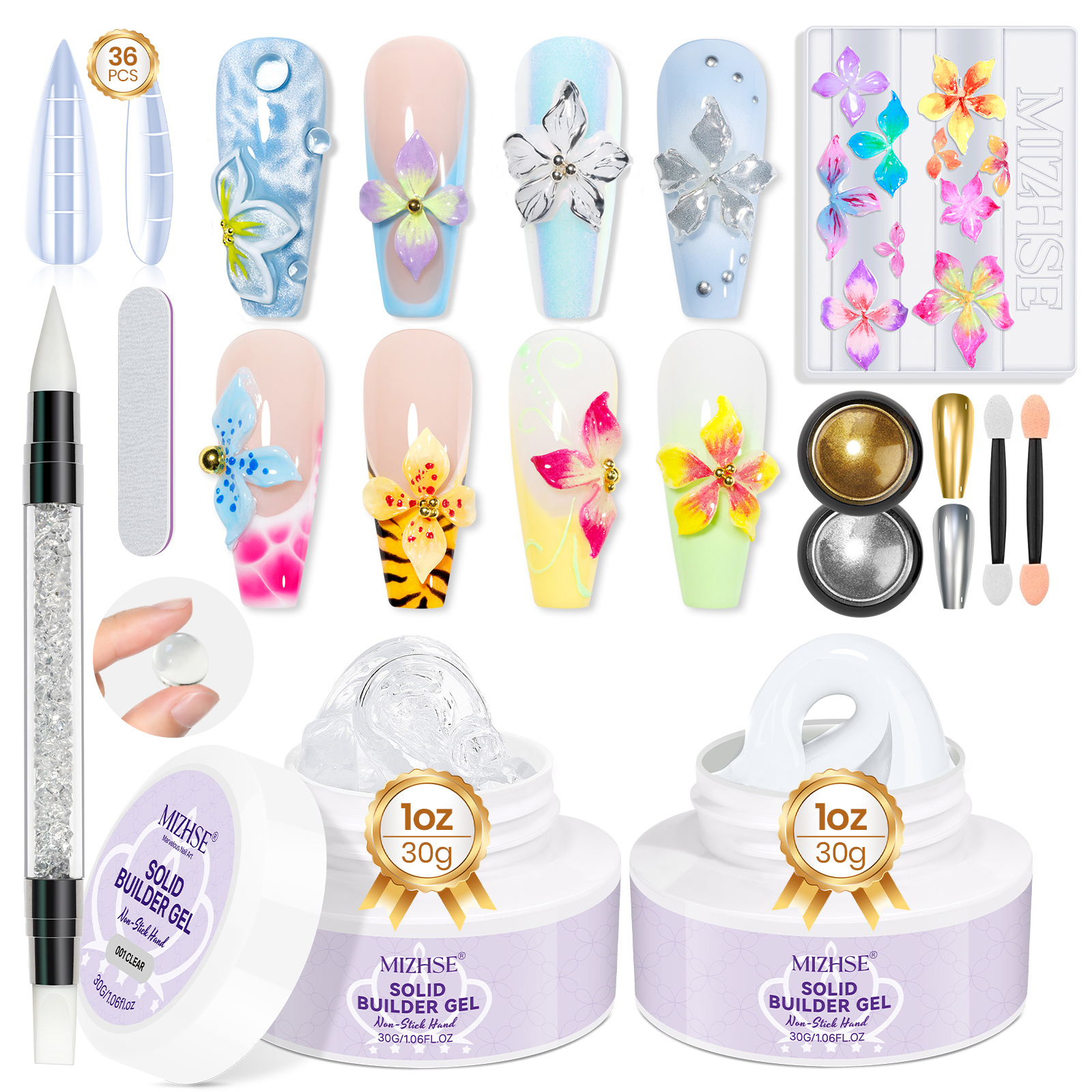 MIZHSE Builder Nail Gel White  - Resin Art Gel ulasan dan harga