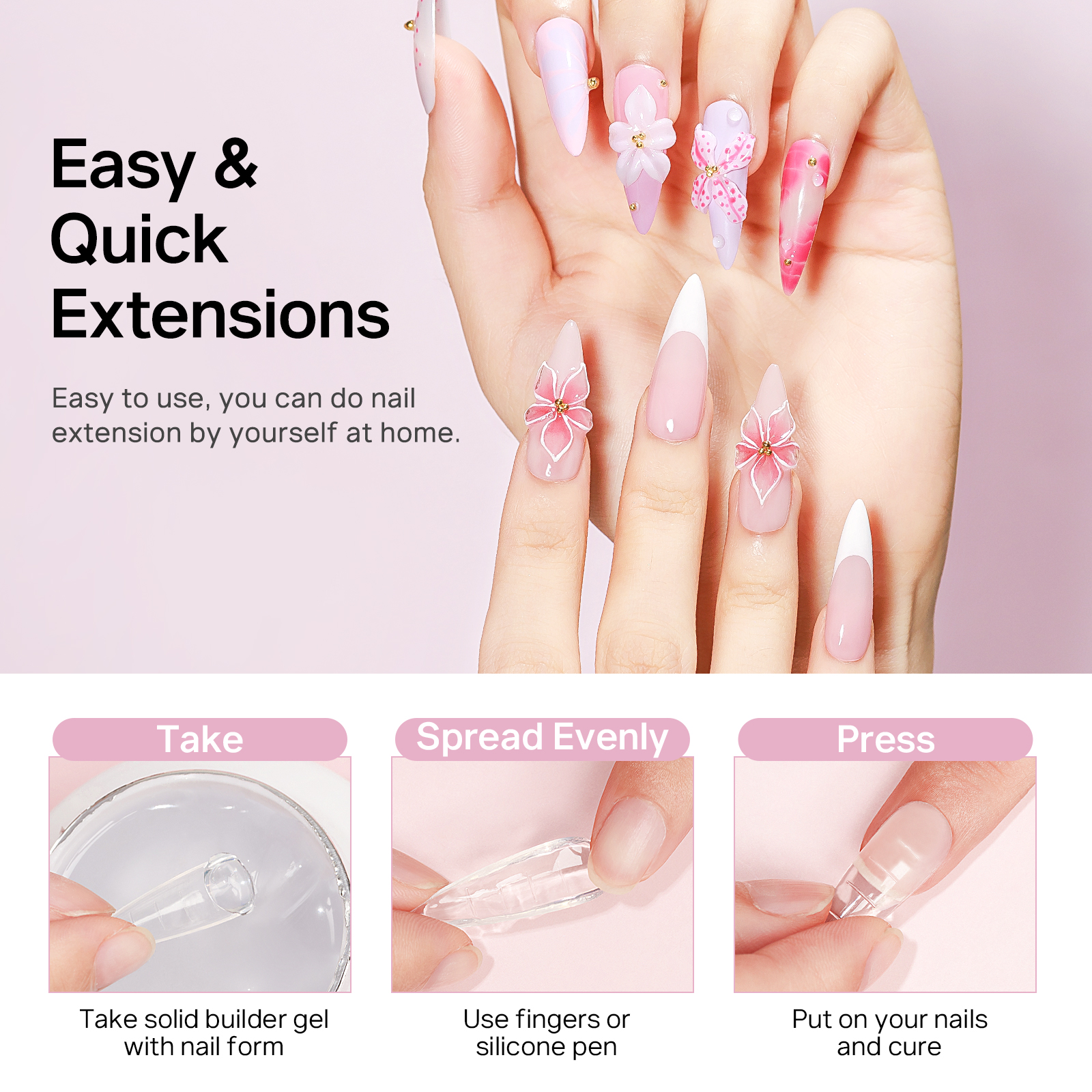 MIZHSE Builder Nail Gel White  - Resin Art Gel ulasan dan harga