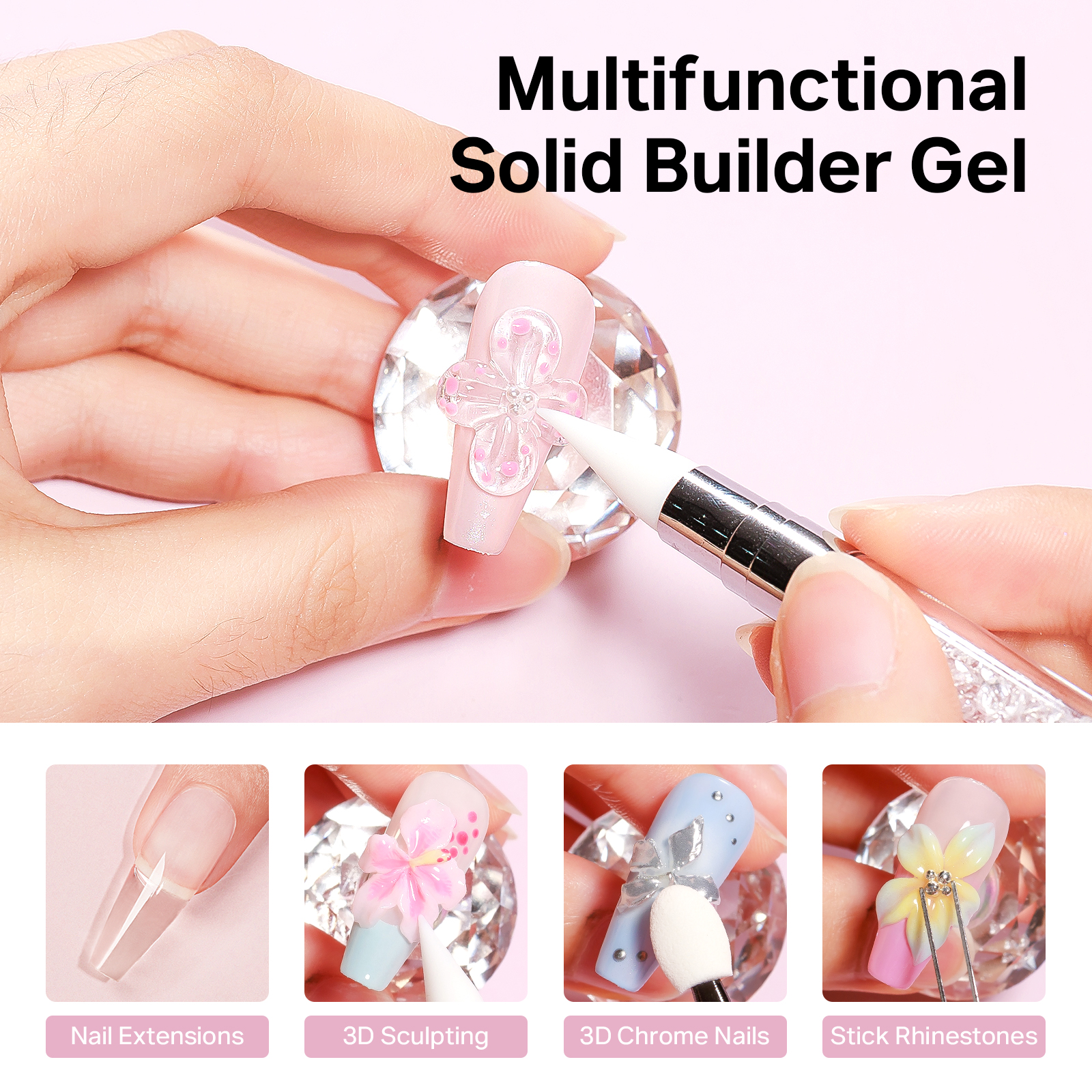 MIZHSE Builder Nail Gel White  - Resin Art Gel ulasan dan harga